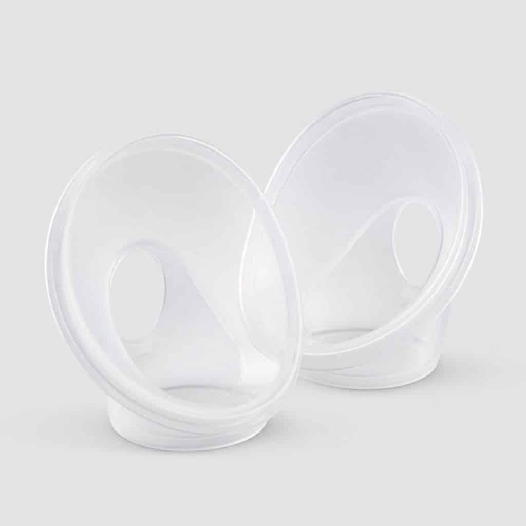 Paire de coquilles de recueil du lait en plastique blanc