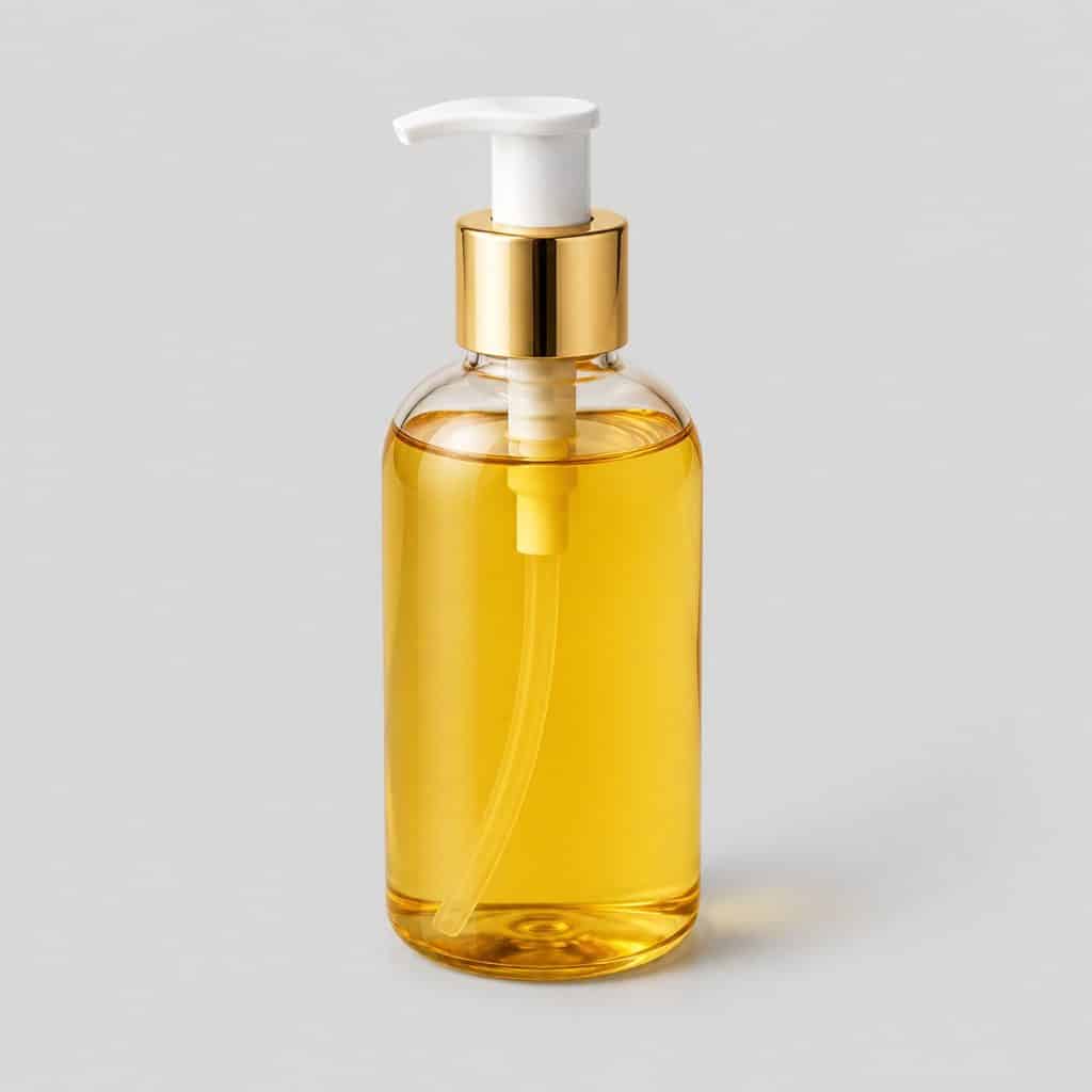 Flacon d'huile de douche nourrissante présenté seul