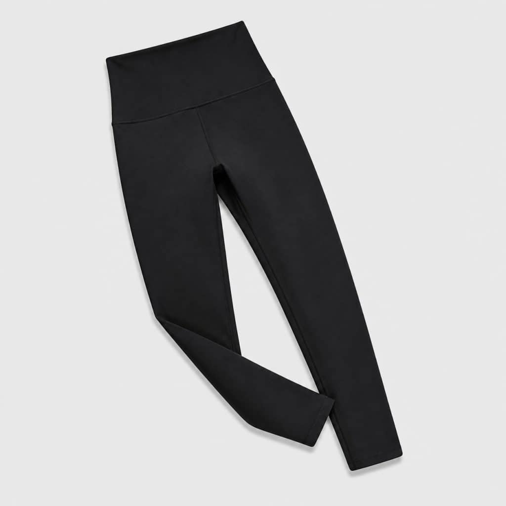 Legging de grossesse évolutif noir posé à plat