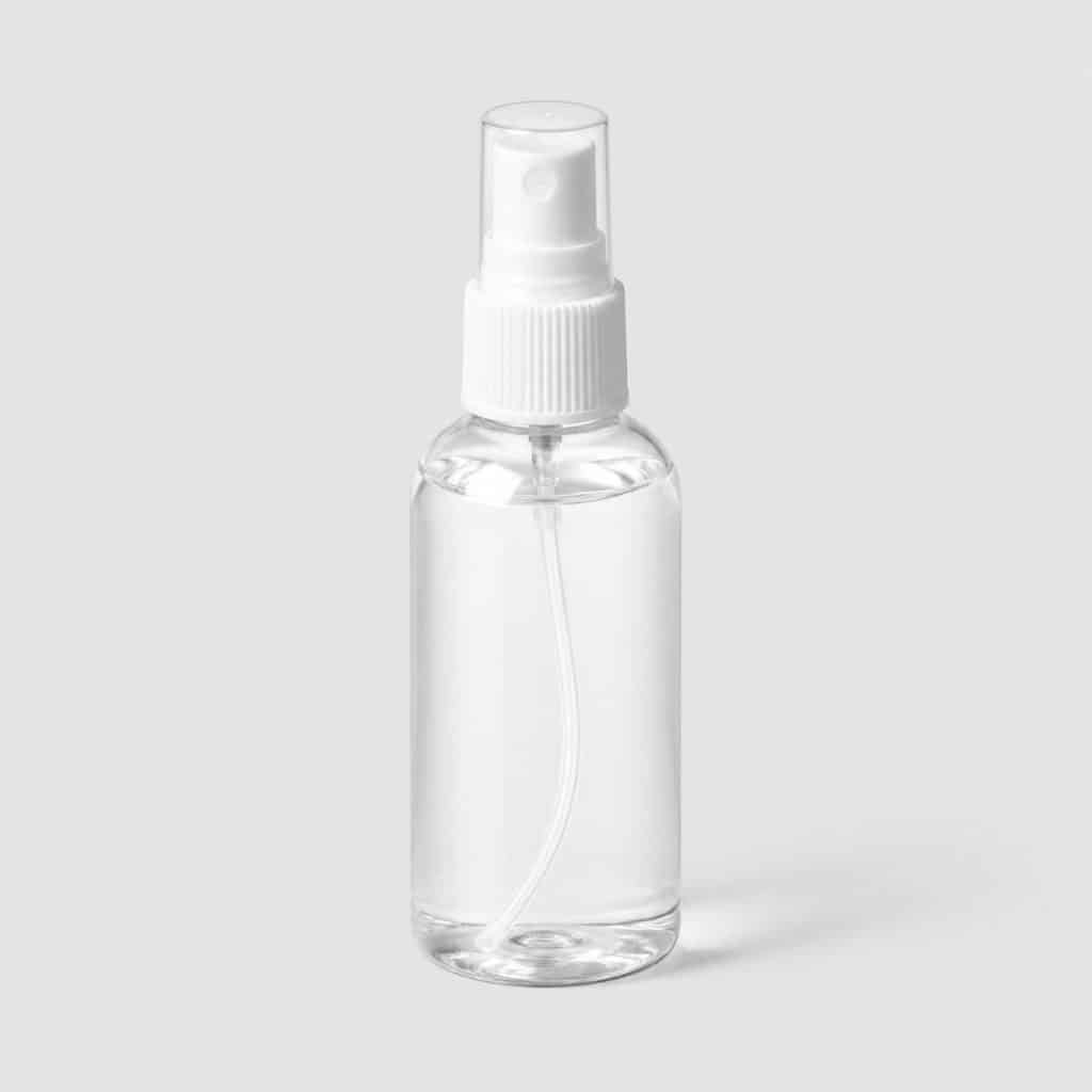 Flacon spray oreiller à la lavande sur fond neutre